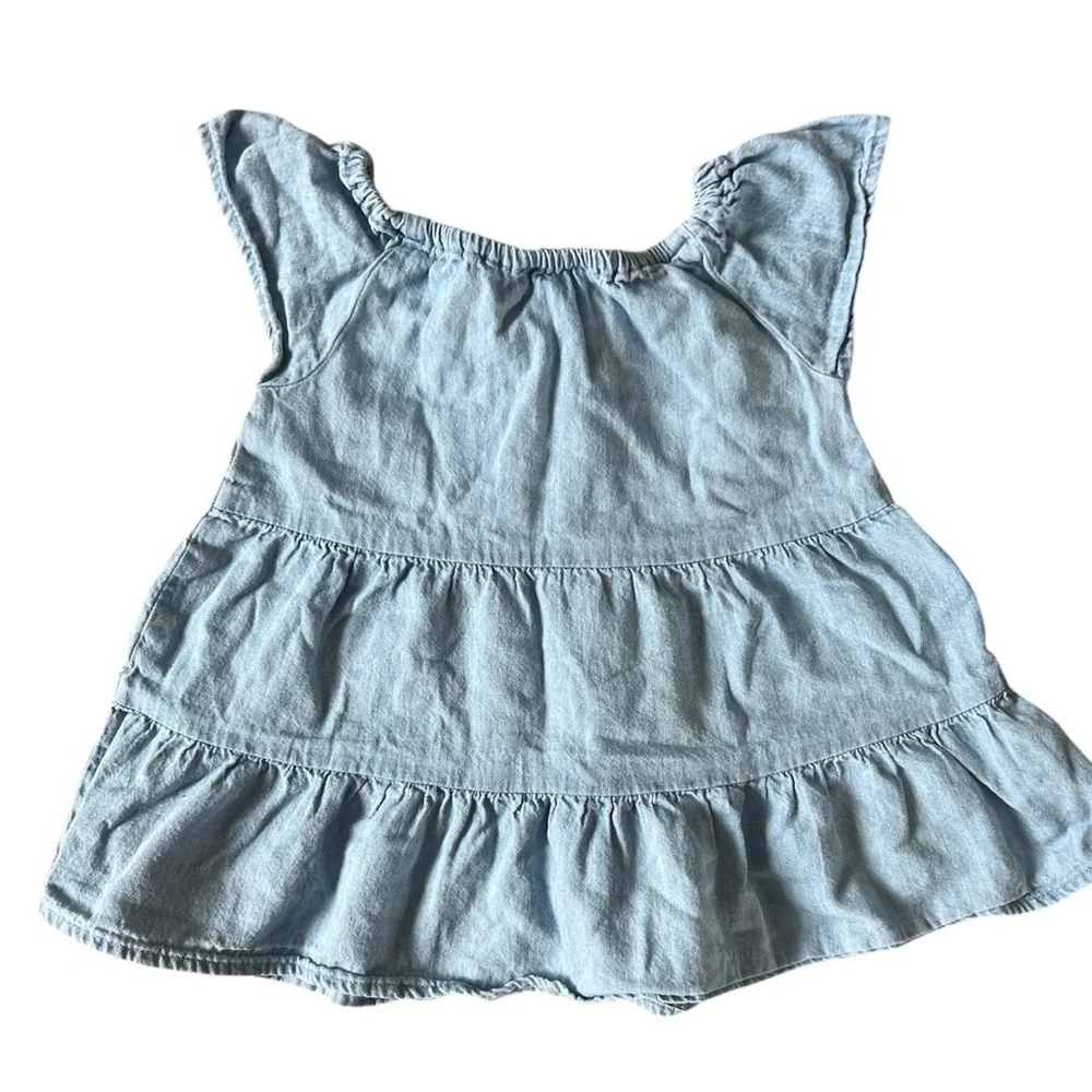 Children’s Place Baby Girl Tiered Chambray Dress | 9-12M